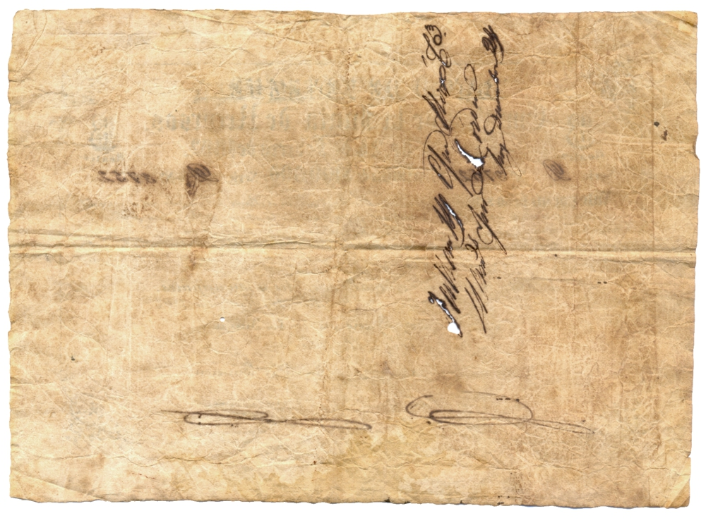 Billete Banco de Venezuela 8 Reales / 1 Peso 1862 Serie D N°3752  - Numisfila