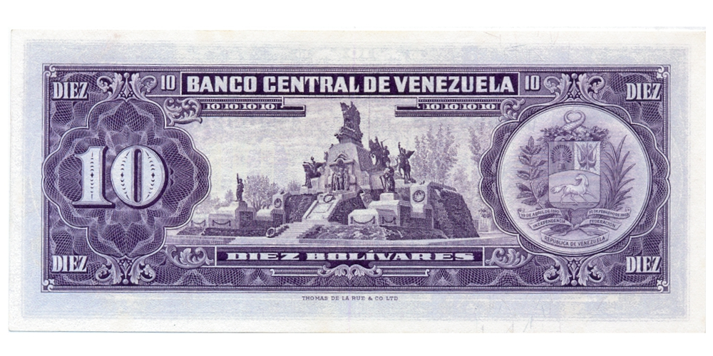 Bello Billete 10 Bolívares 1967 A7 Serial  A8469298  - Numisfila