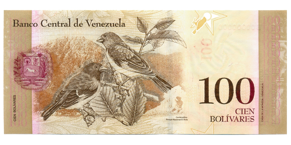 Billete Muestra Sin Valor 100 Bolívares 2008 N0054  - Numisfila