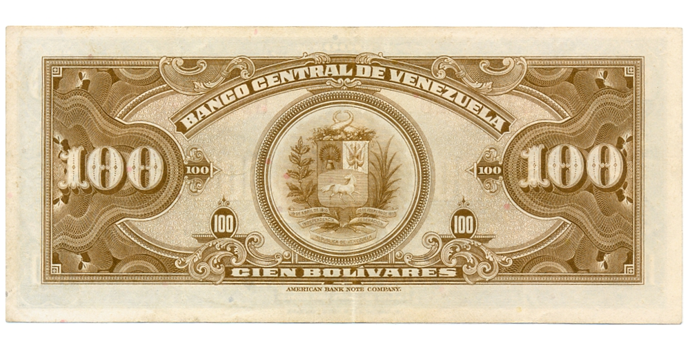 Billete 100 Bolívares Junio 1957 G7 Serial G2110720  - Numisfila