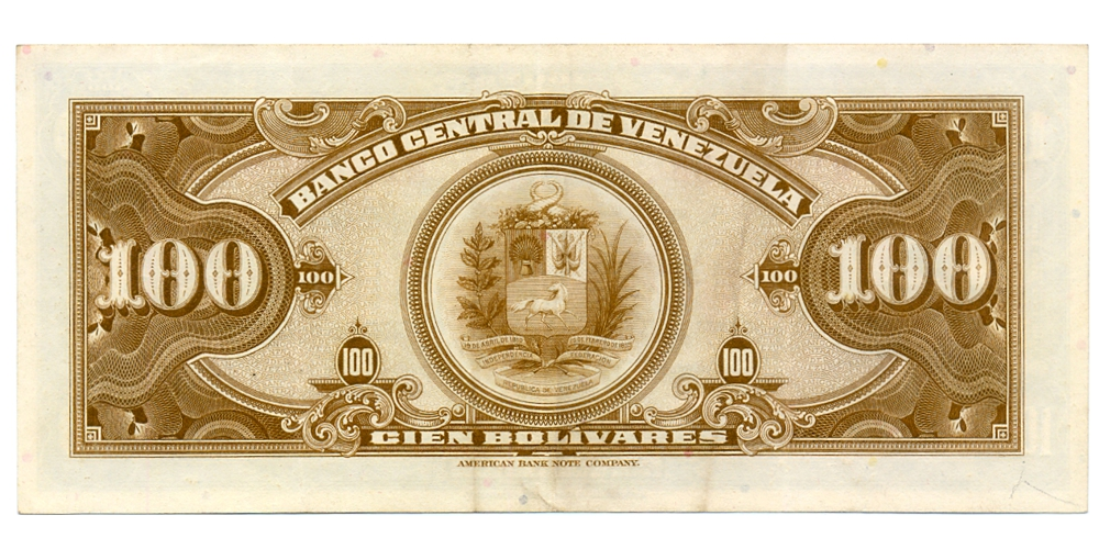 Billete 100 Bolívares 1962 M7 Serial M1657853  - Numisfila