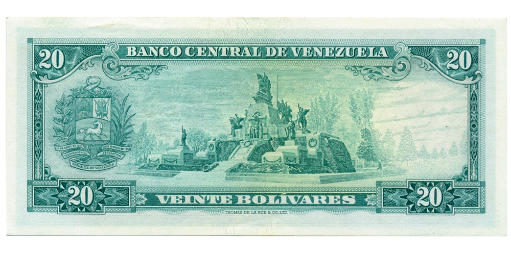 Bello Billete 20 Bolívares 1967 J7 Serial J3122266  - Numisfila
