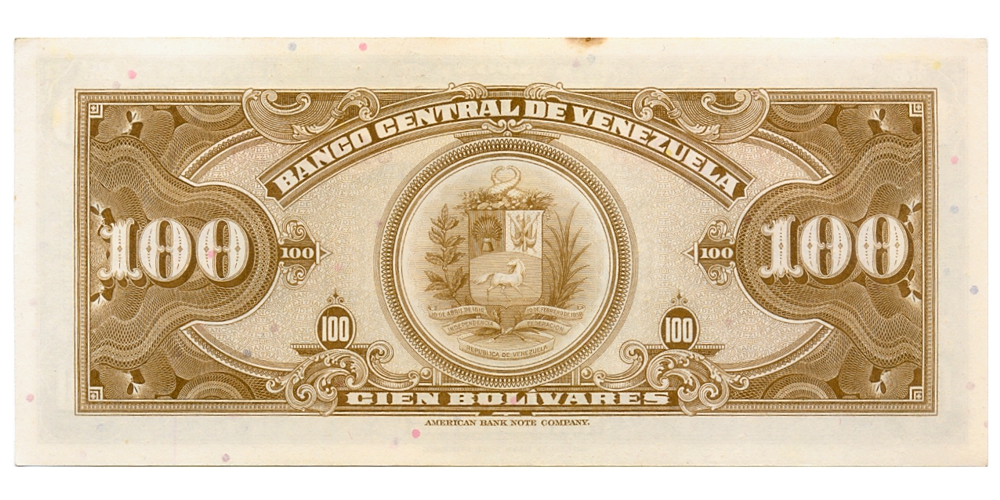 Billete 100 Bolívares 1958 J7 Serial J1327929   - Numisfila