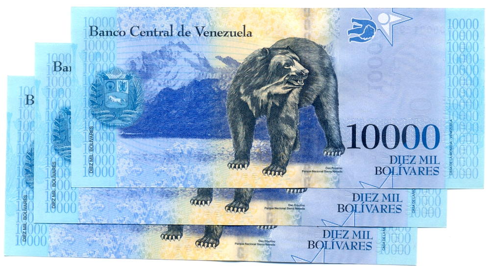 Trío Billetes Reposición 10.000 Bolívares 2016 Z8 Seriales Z00001297 al Z00001299  - Numisfila