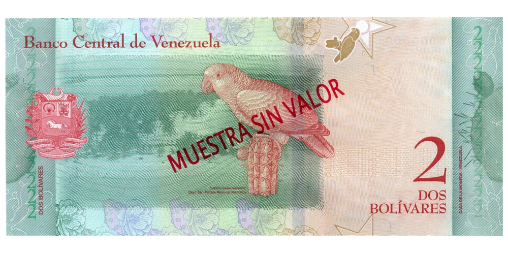 Billete Muestra Sin Valor 2 Bolívares 2018 #1293  - Numisfila