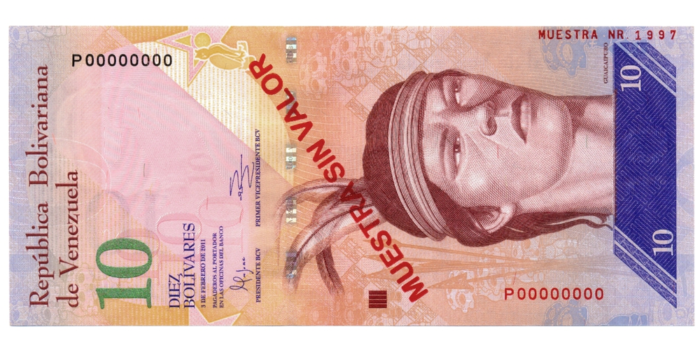 Muestra Sin Valor Billete 10 Bolívares 2011 #1997 - Numisfila