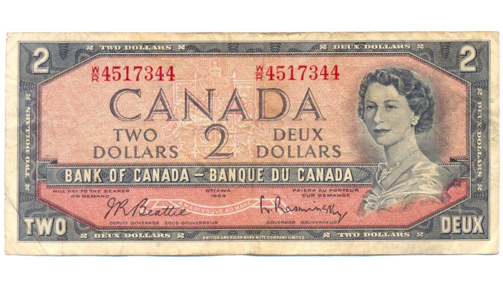 Billete Canada 2 Dolares de 1954  - Numisfila
