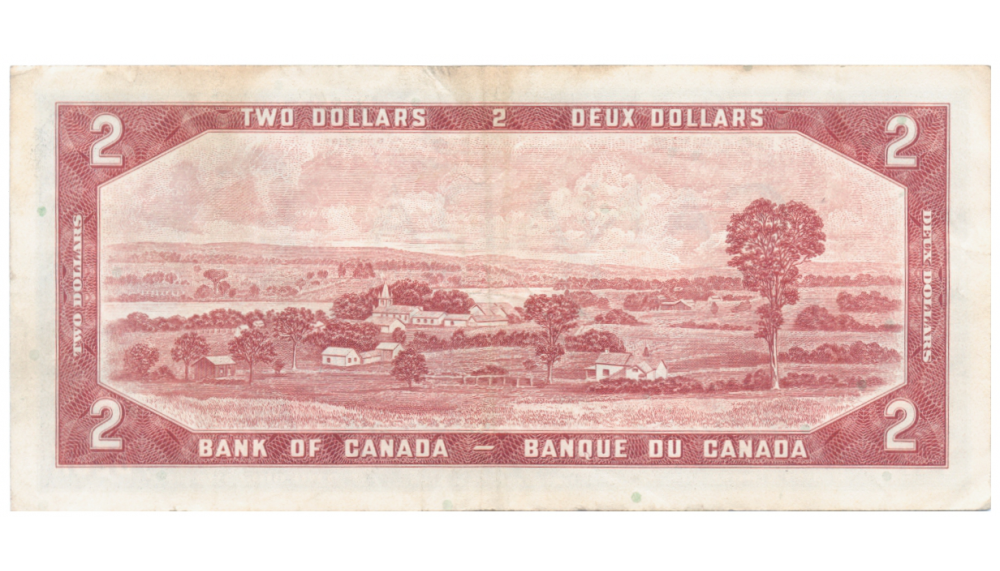 Billete Canadá 2 Dólares 1954 Reina Elizabeth II  - Numisfila