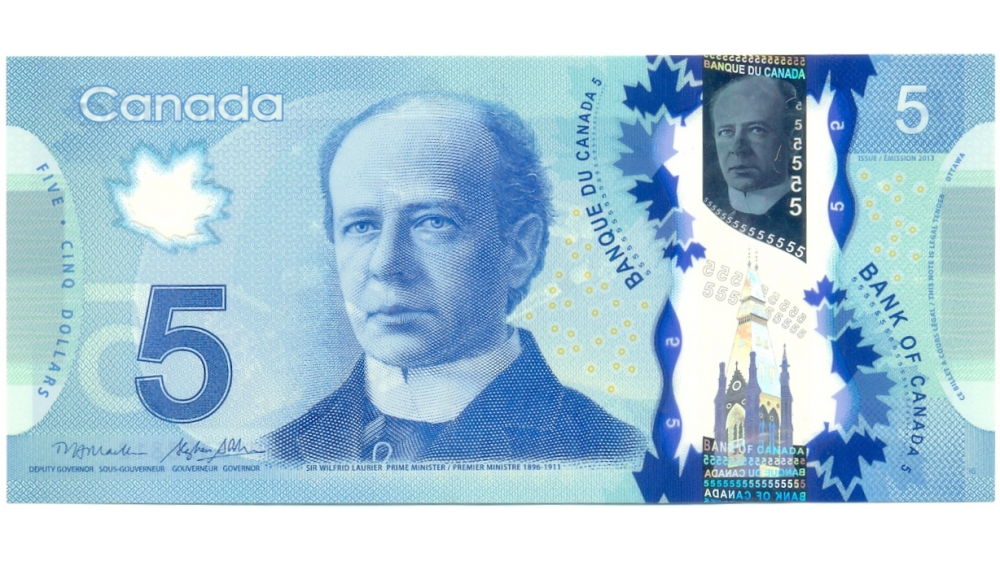 Billete Plástico Canadá 5 Dólares 2013 Astronauta Sir Wilfrid Laurier - Numisfila