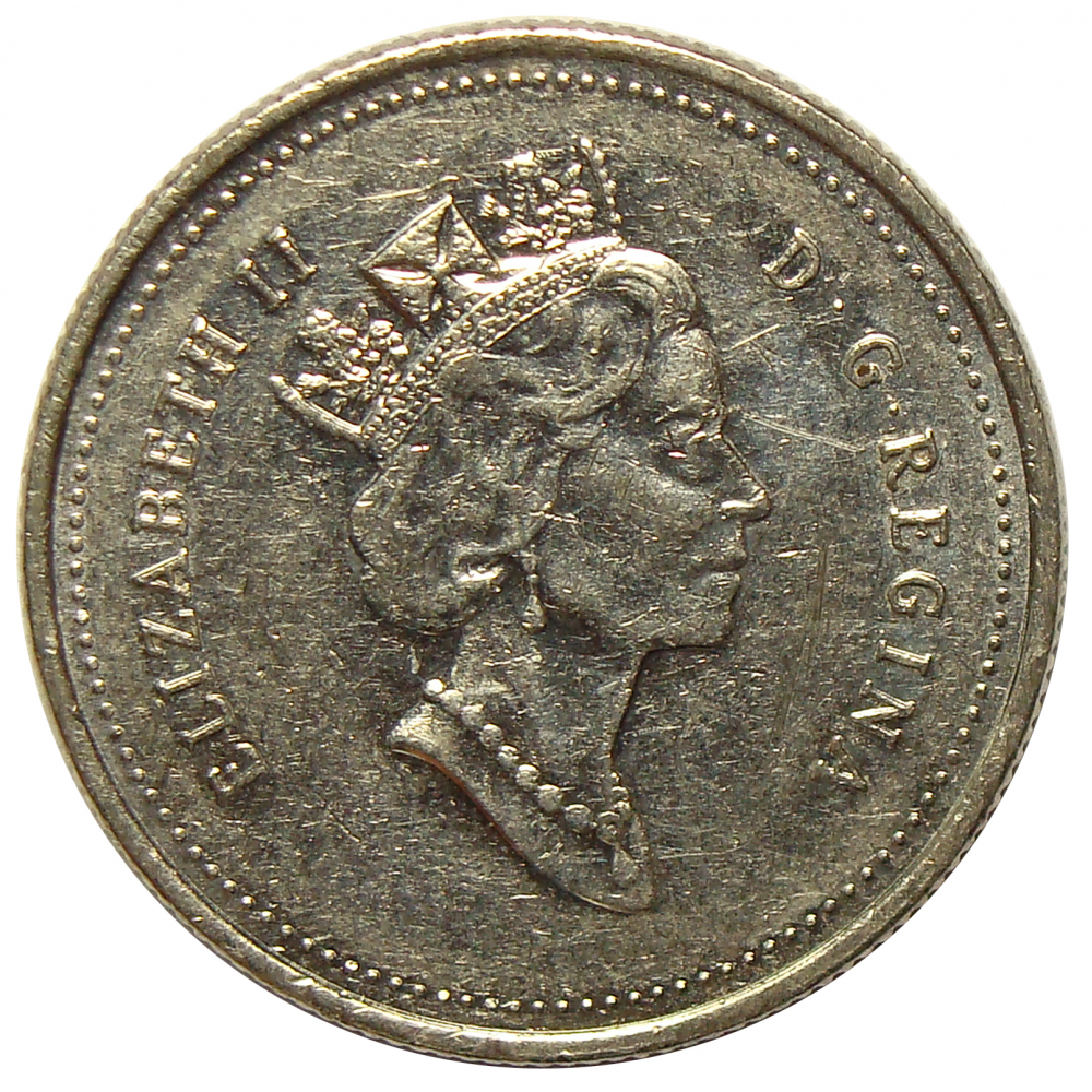 Moneda Canada 25 Centavos 1990-1996 Caribu  - Numisfila