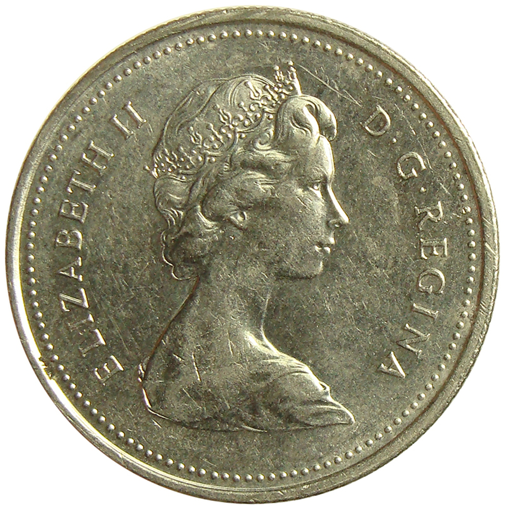 Moneda Canada 25 Centavos 1979-1989 Caribu  - Numisfila