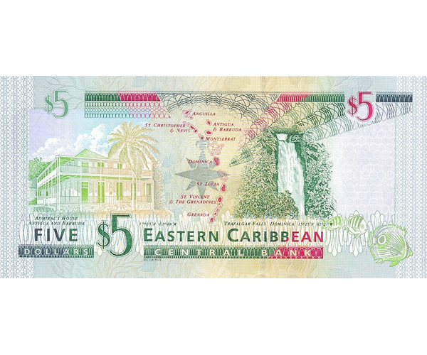 Billete Caribe del Este 5 Dolares (2003)  - Numisfila
