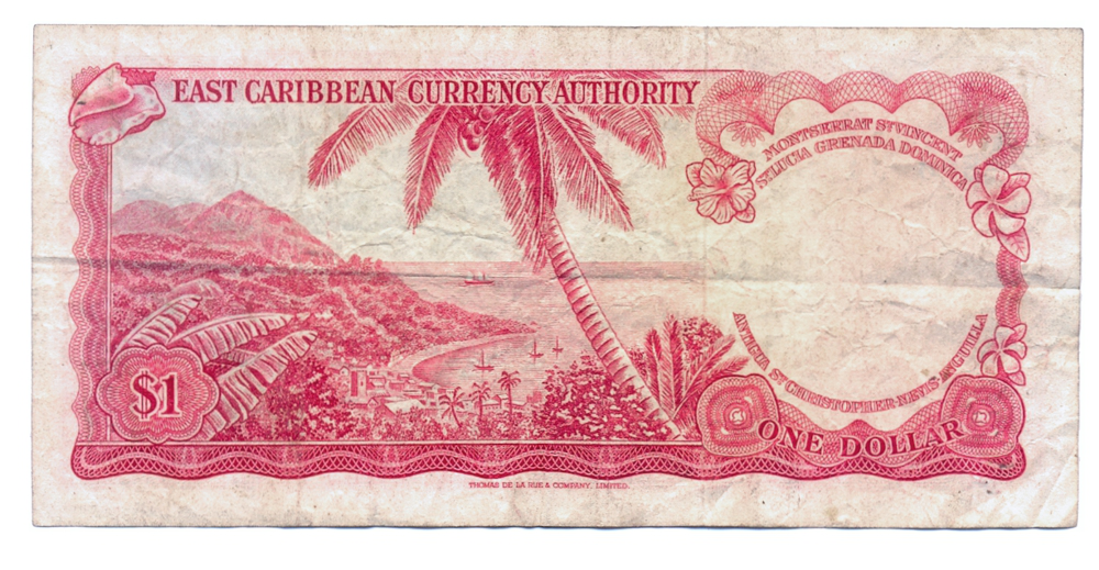 Billete Caribe del Este 1 Dólar 1965 Isabel II  - Numisfila