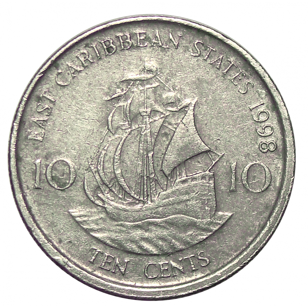 Moneda Caribe del Este 10 Centavos 1998-2000  - Numisfila