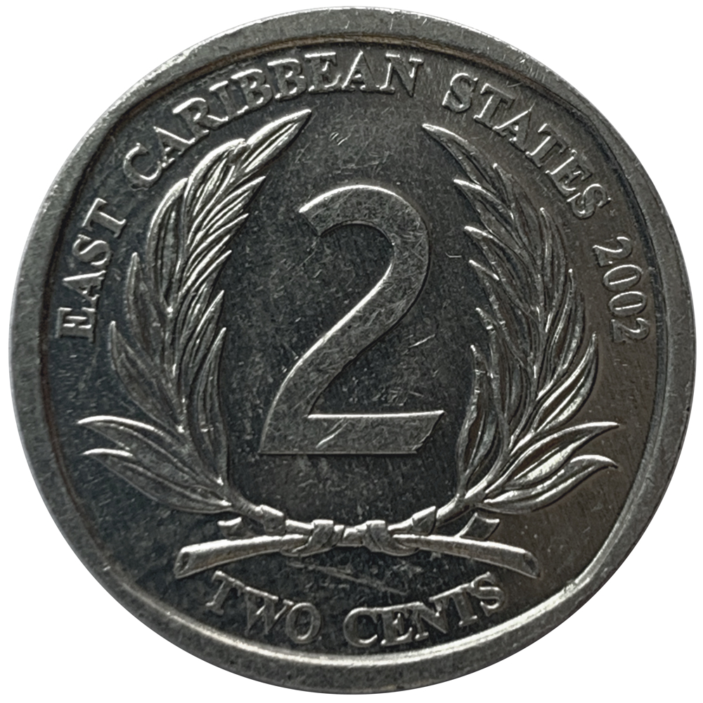 Moneda Caribe del Este 2 Cents 2002  - Numisfila