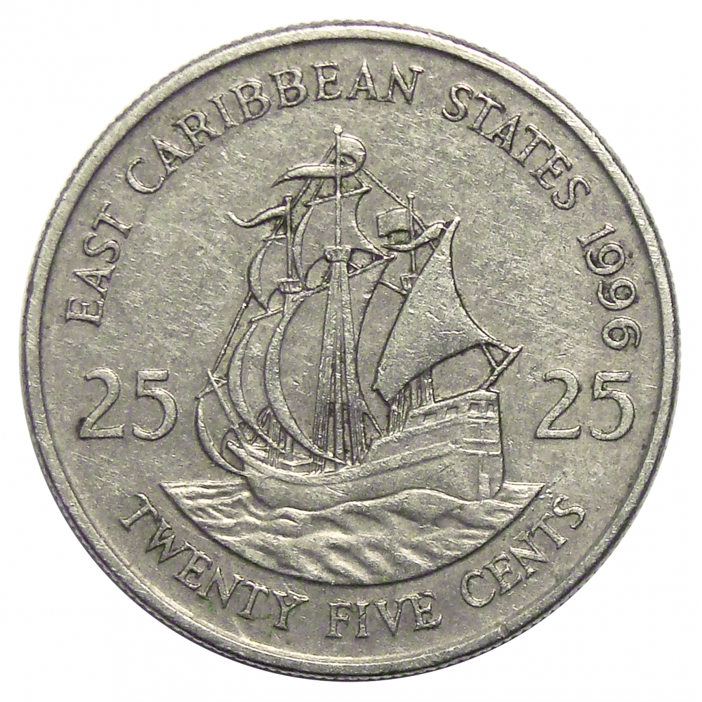 Moneda Caribe del Este 25 Centavos 1981-2000 Elizabeth ll  - Numisfila