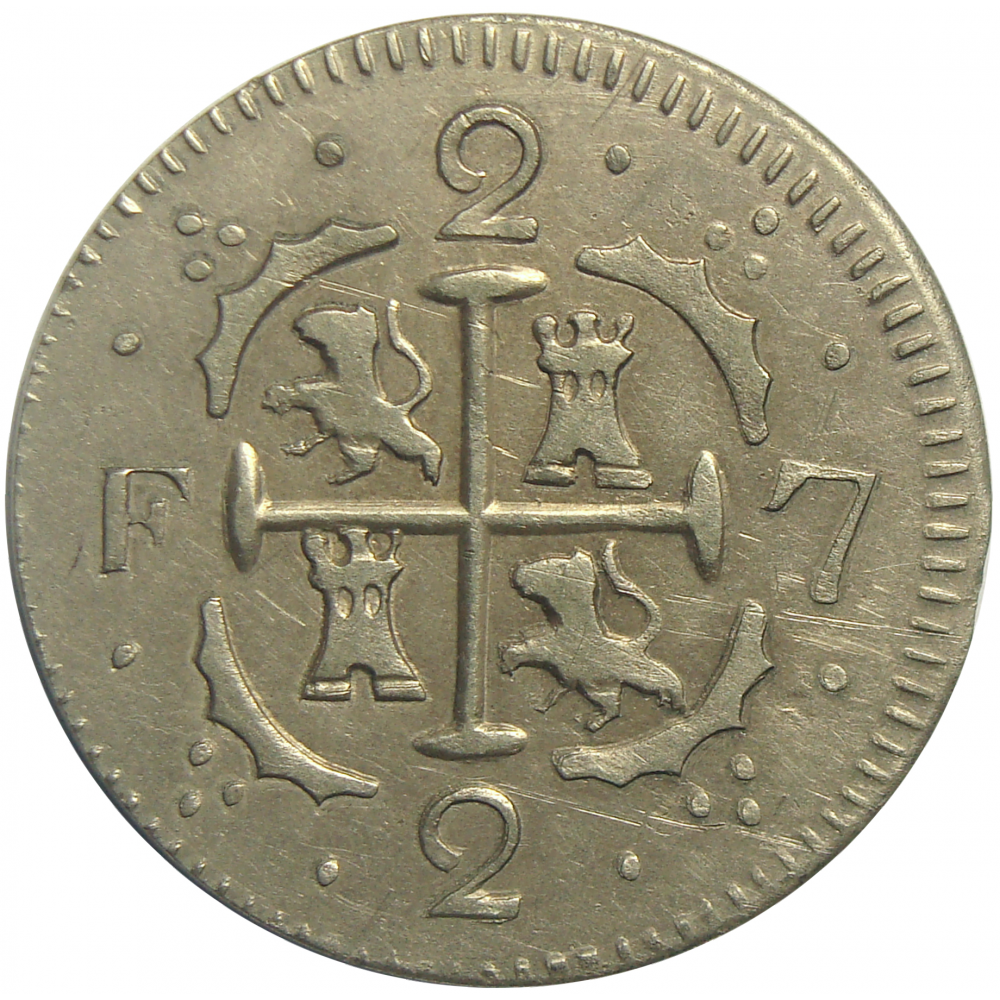 Replica Moneda Caracas 2 Reales 1819 Morillera  - Numisfila