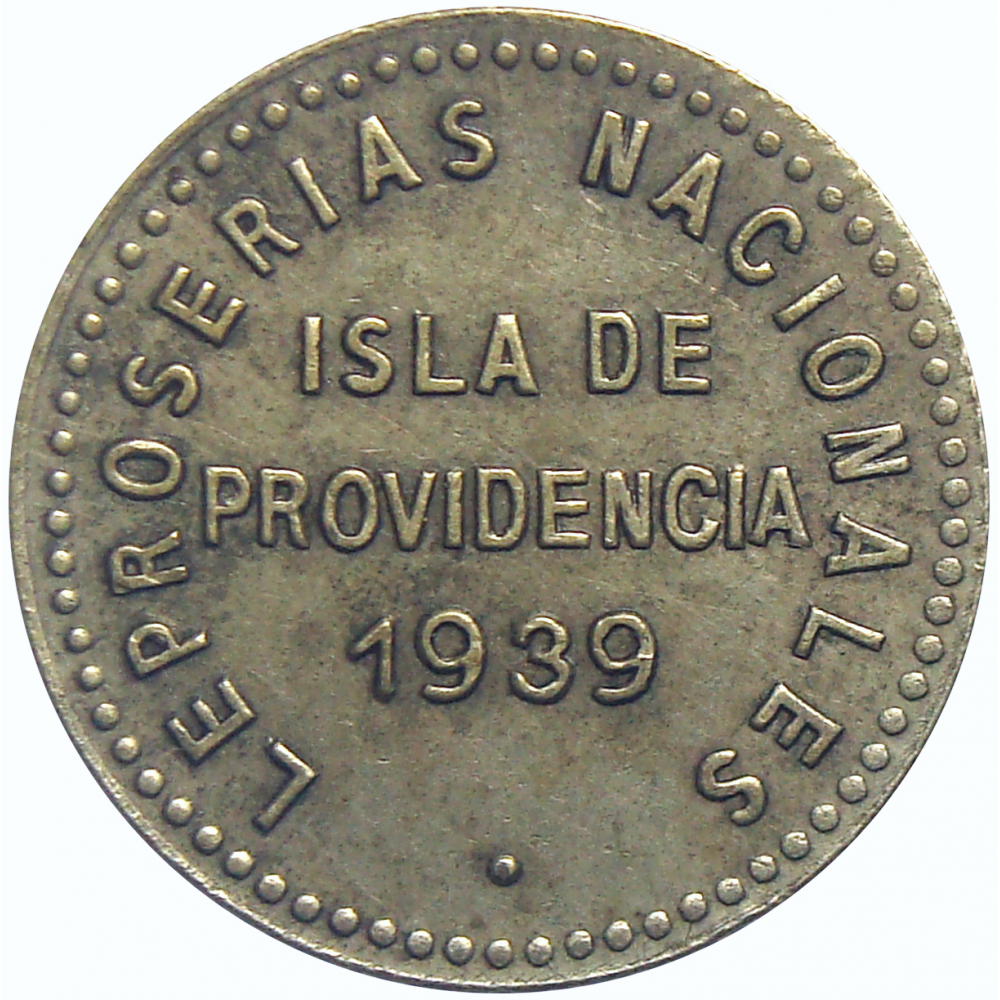 Ficha Leproserias Providencia 0,05 Bolívares 1939 - Numisfila