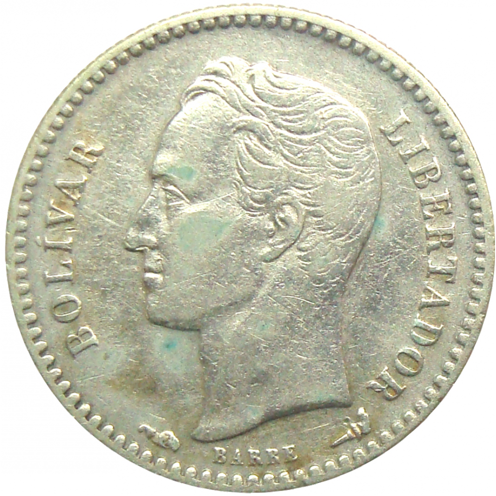 Moneda ½ Bolivar Real Plata 1911  - Numisfila
