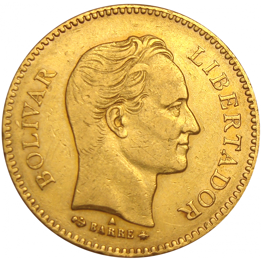 Moneda Oro 5 Venezolanos 1875  - Numisfila