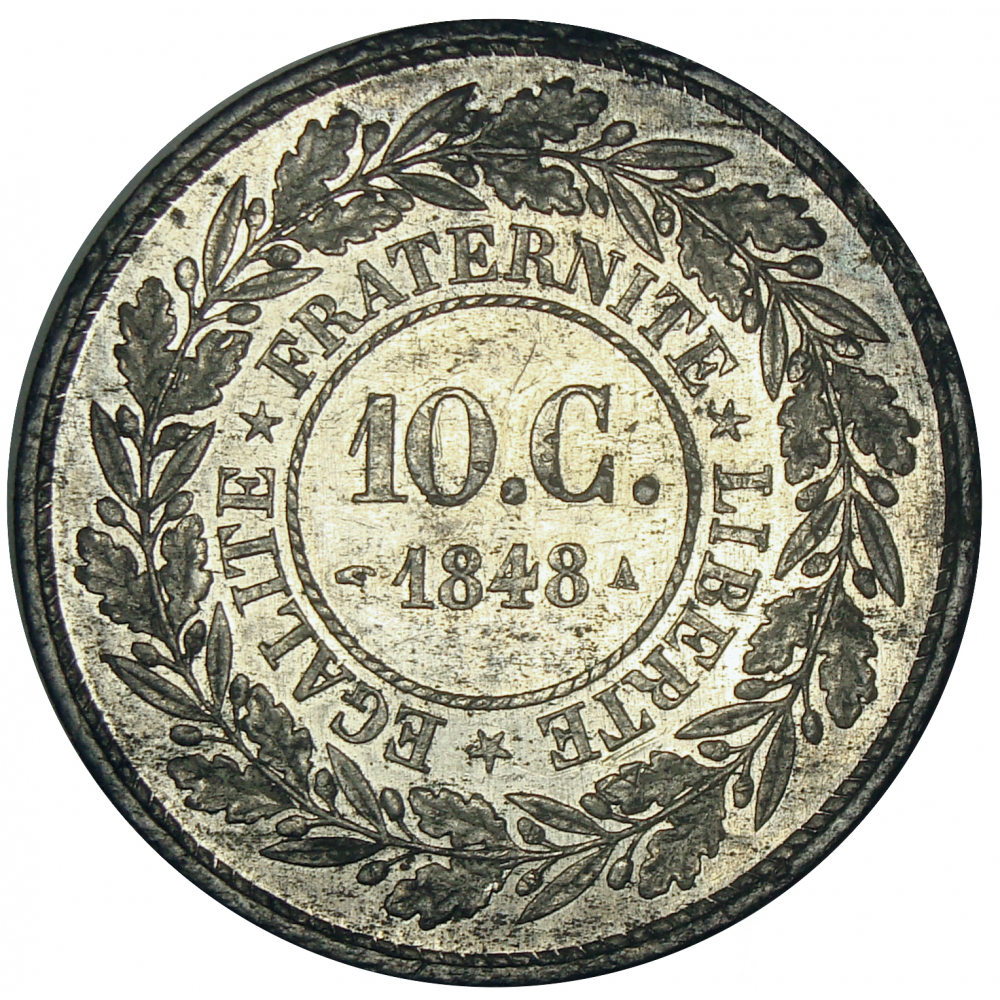 Ensayo Moneda Francia 10 Céntimos 1848 Libertad Coronada de Niños  - Numisfila