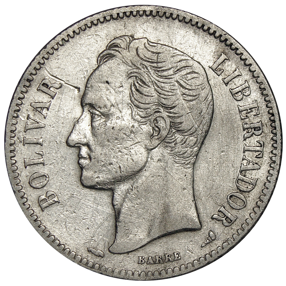 Moneda 2 Bolivares 1904 Cero y Cuatro Pequeños  - Numisfila