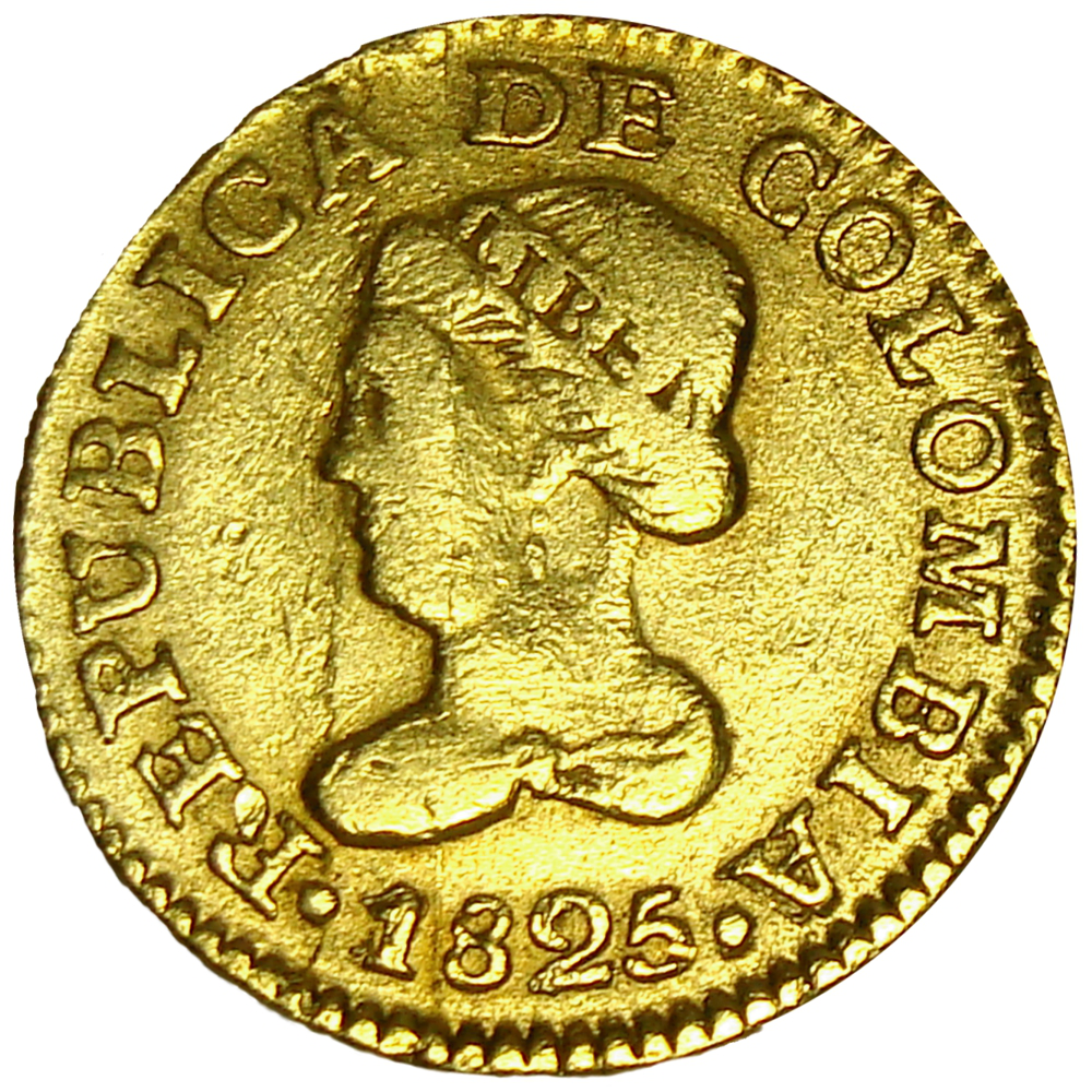 Gran Colombia Moneda Oro 1 Peso 1825 JF - Numisfila