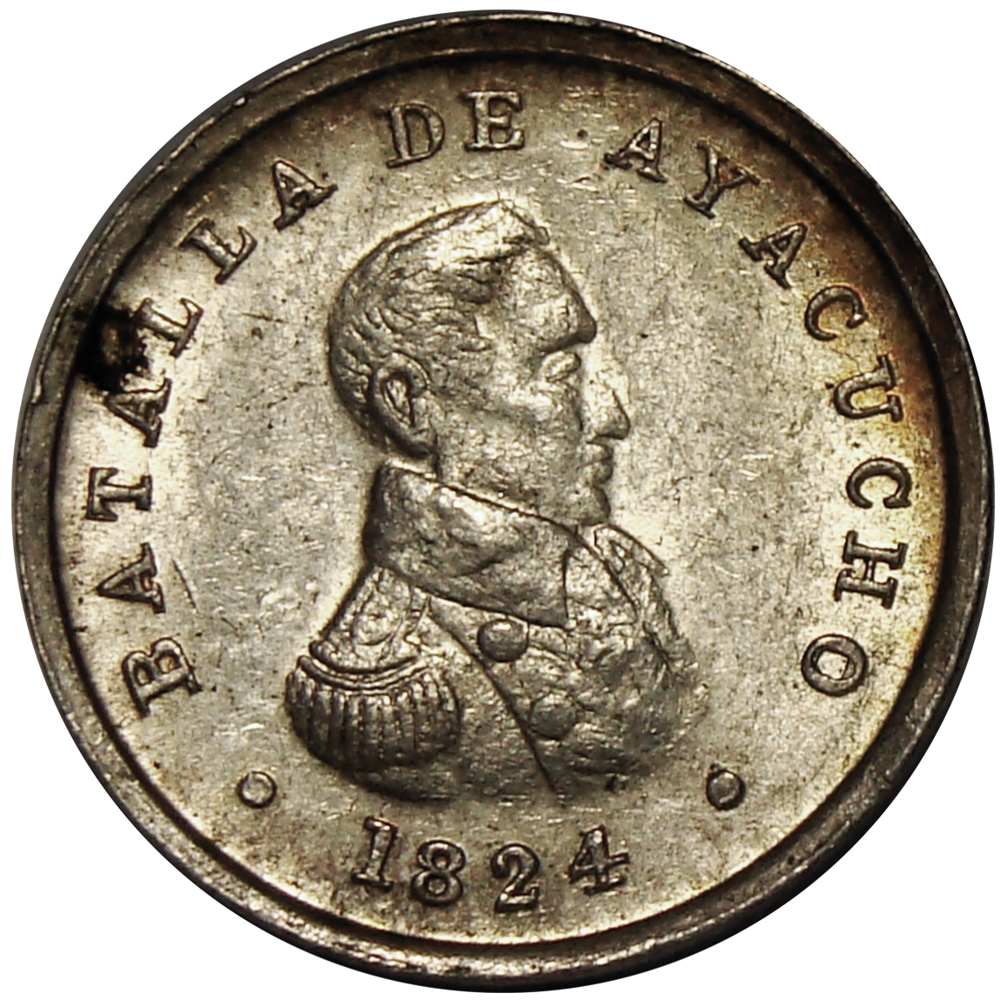 Medalla Plata Venezuela Centenario Ayacucho 1924 Bolívar y Leguía - Numisfila