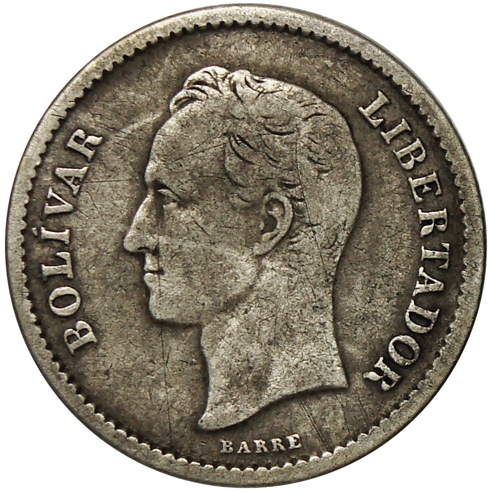 Moneda 25 Céntimos 1919 Medio - ¼ Bolívar  - Numisfila