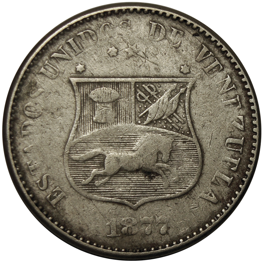 Moneda Venezuela 2 ½ Centavos 1877 - Numisfila
