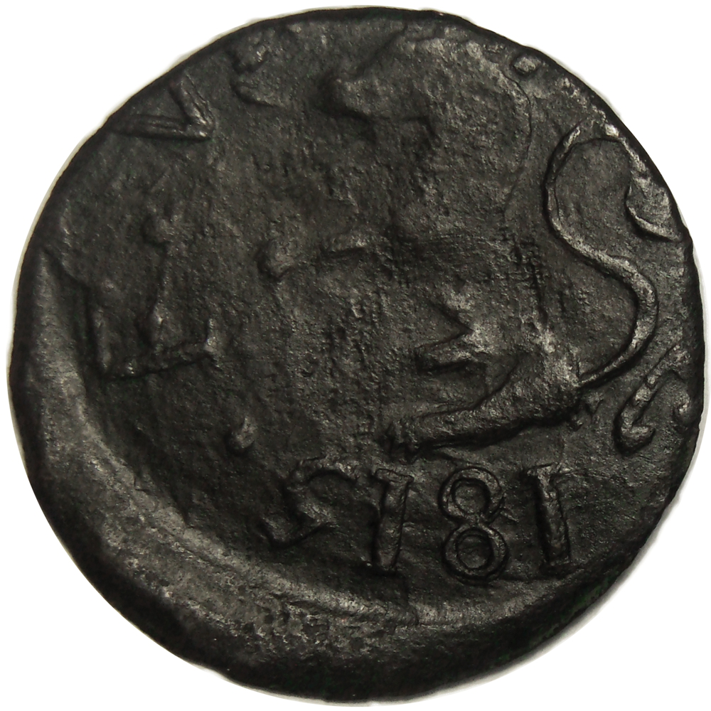 Provincia Guayana Moneda ½ Real 1815 Variante 5 Acostado Doble Castillo  - Numisfila