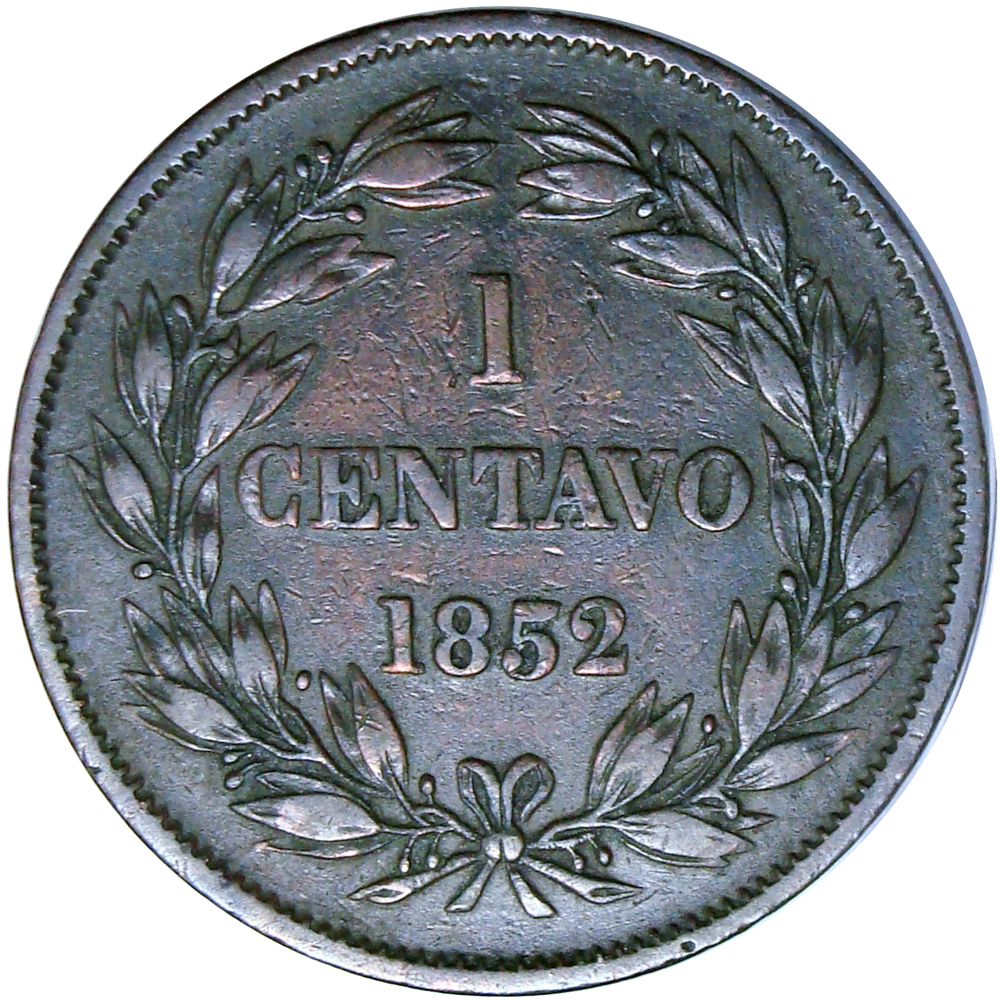 Moneda Centavo Monaguero 1852 Libertad No Heaton 30.5 mm  - Numisfila