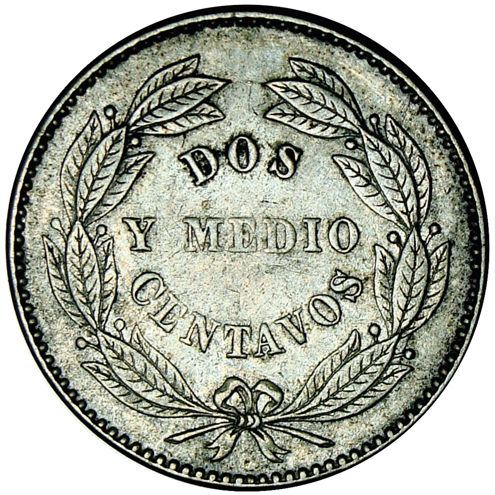 Moneda Venezuela 2 ½ Centavos 1877 - Locha  - Numisfila