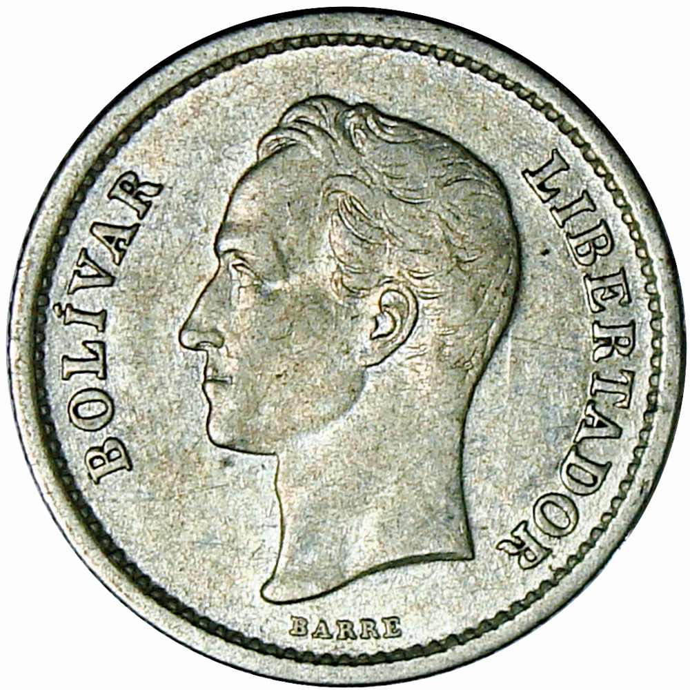 Medio Moneda de Plata 25 Céntimos 1936 - ¼ de Bolívar  - Numisfila