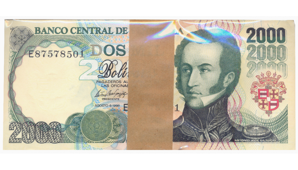 Paca 100 Billetes 2000 Bolívares Agosto 1998 E8 Seriales E87578501 - E87578600 - Numisfila