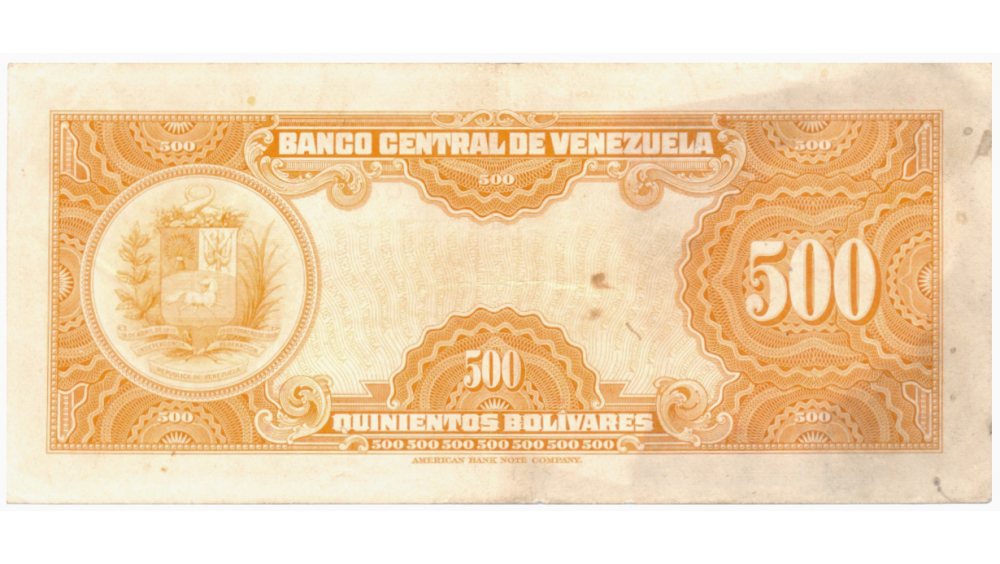 Billete 500 Bolívares Agosto 1971 Difícil C6 Serial C978534 Canario  - Numisfila