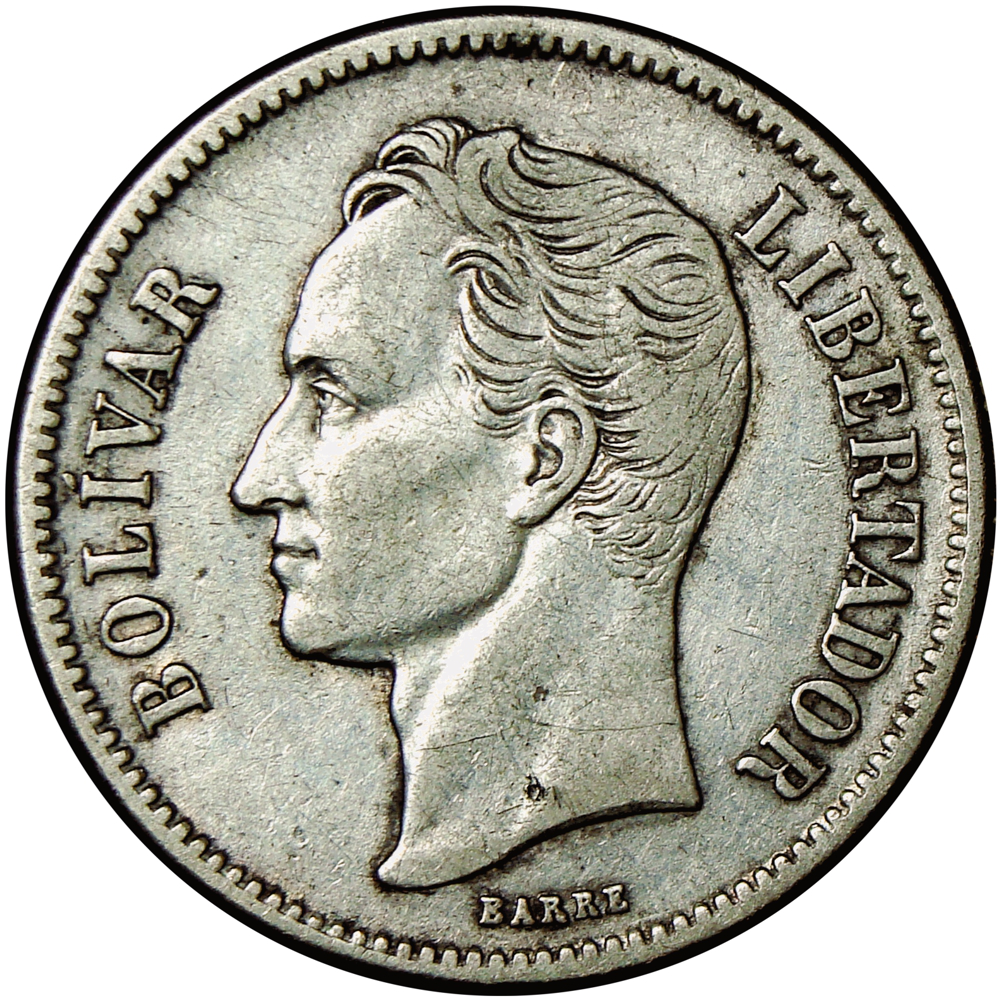 Moneda 2 Bolívares de Plata 1929  - Numisfila