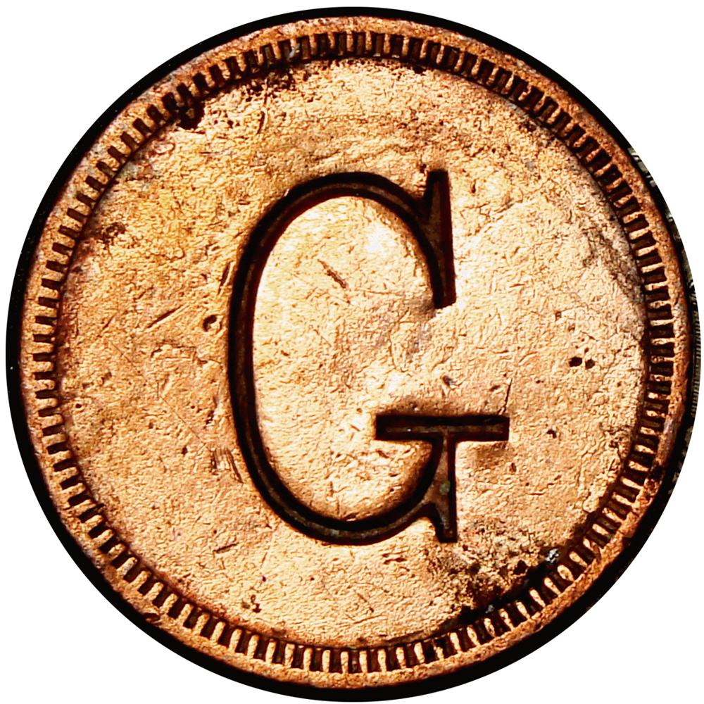 Ficha de Cobre Guayabita "G" 25 Céntimos - 19 Milímetros   - Numisfila