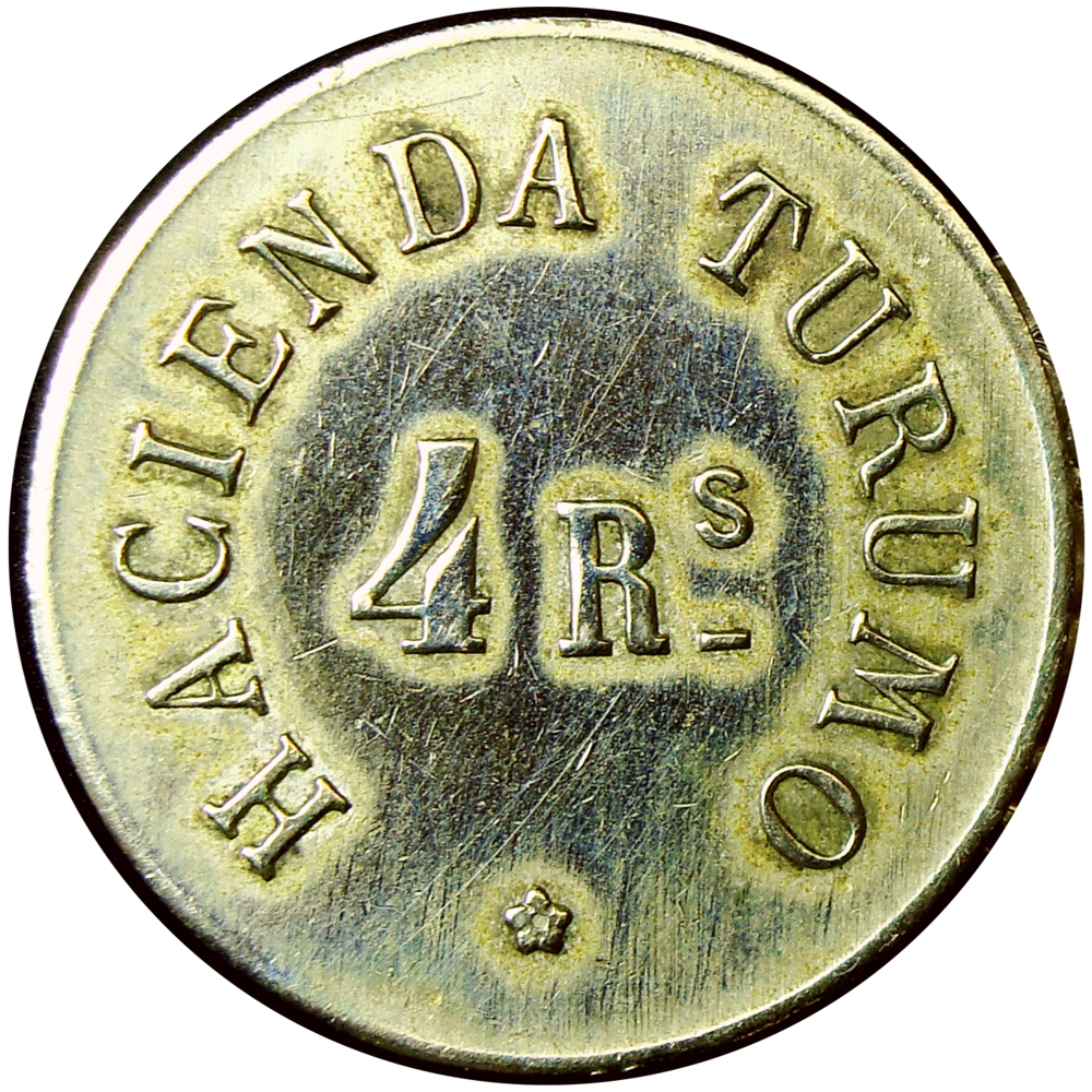 Venezuela Ficha 4 Reales Hacienda Turumo Hermanos Gómez - Numisfila