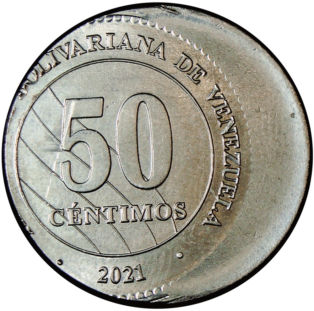 Error Moneda 50 Céntimos 2021 Falla Acuñación: Desplazada  - Numisfila