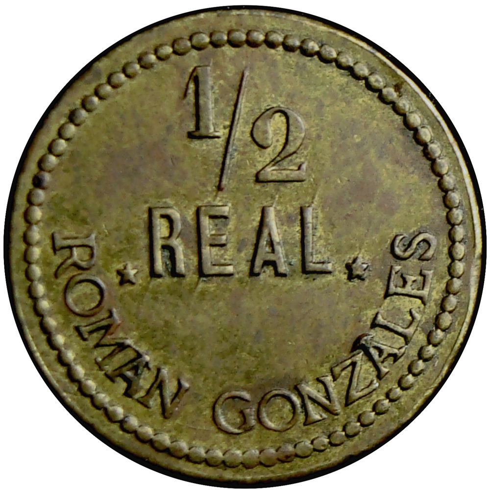 Ficha Cachicamo Román Gonzáles ½ Real  - Numisfila