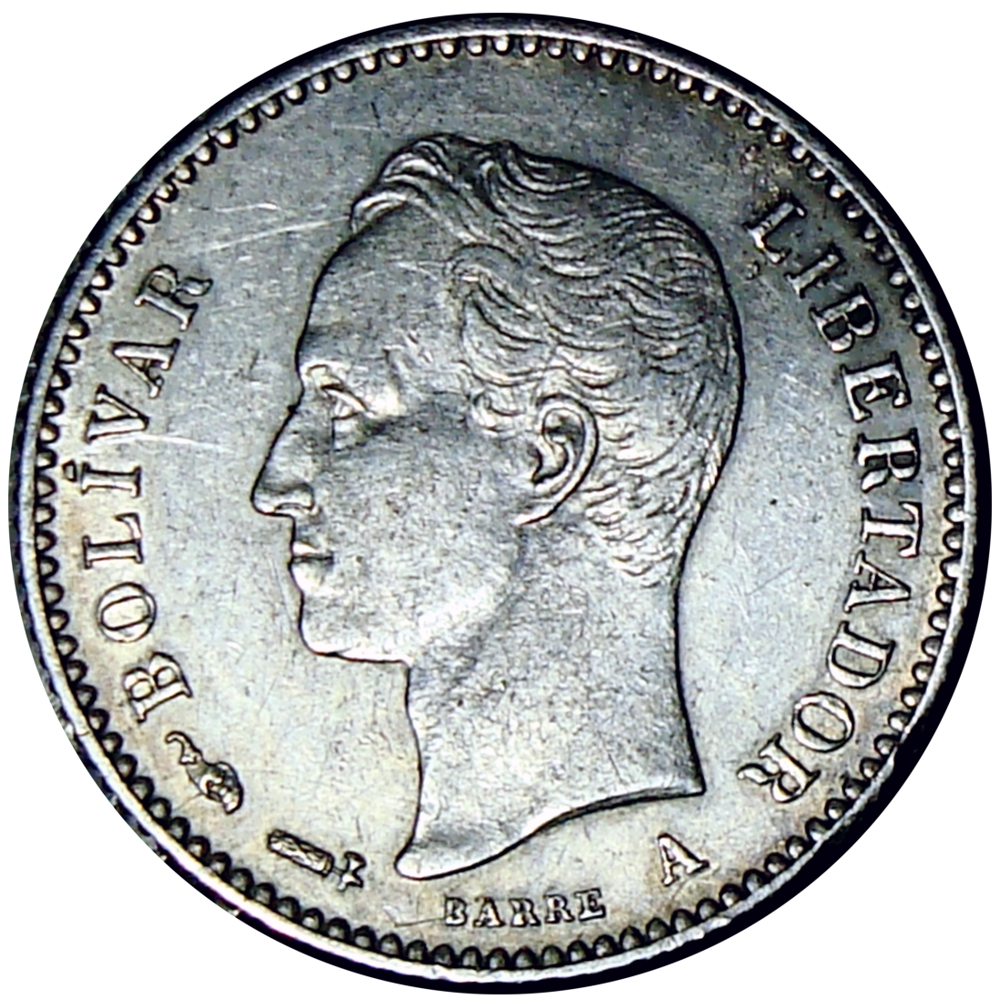 Medio Moneda de Plata 25 Céntimos 1894 - ¼ de Bolívar  - Numisfila