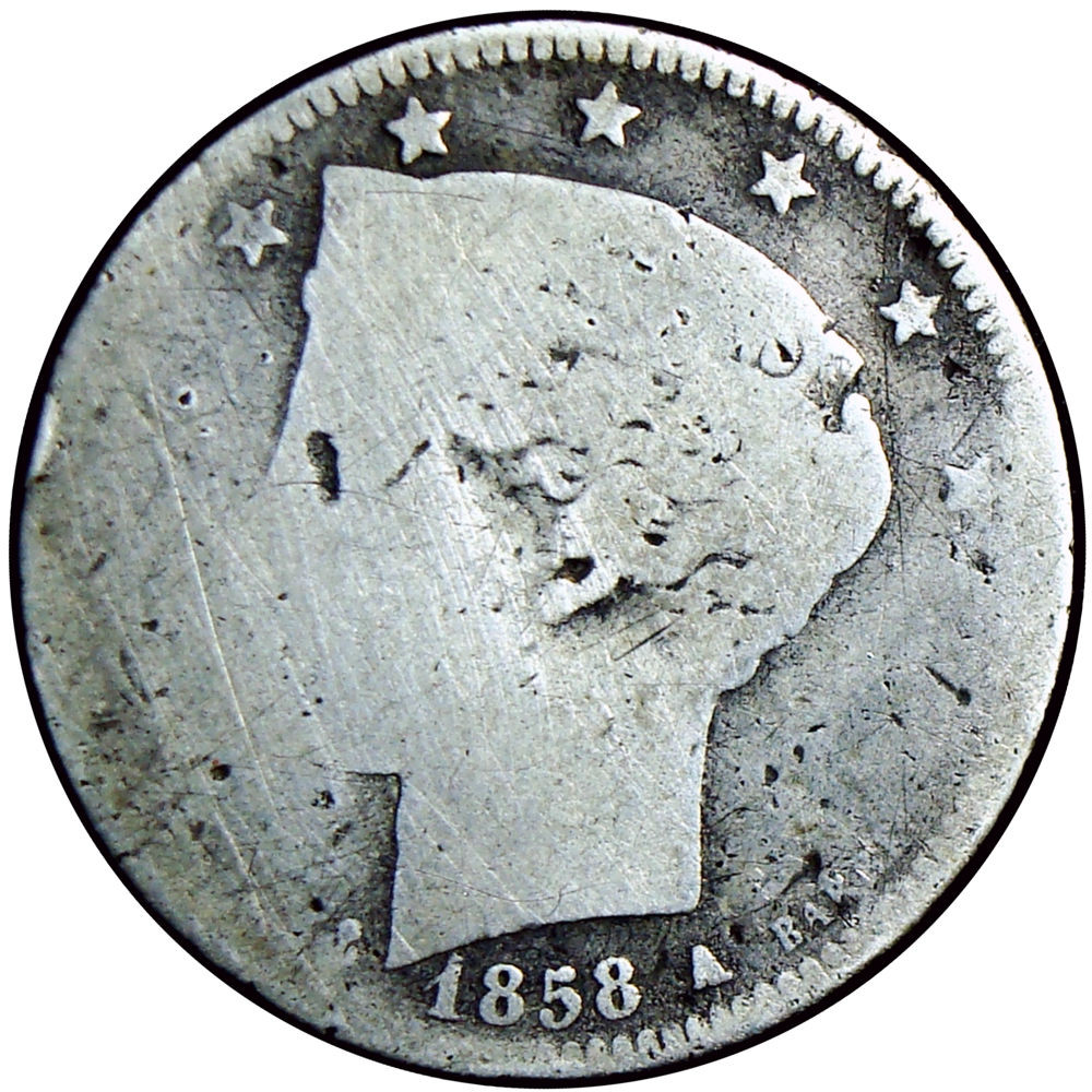 Moneda 2 Reales - 20 Centavos 1858 Libertad - Numisfila