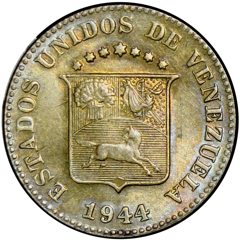 Venezuela Moneda 5 Céntimos 1944 - Puya Amarilla - Numisfila