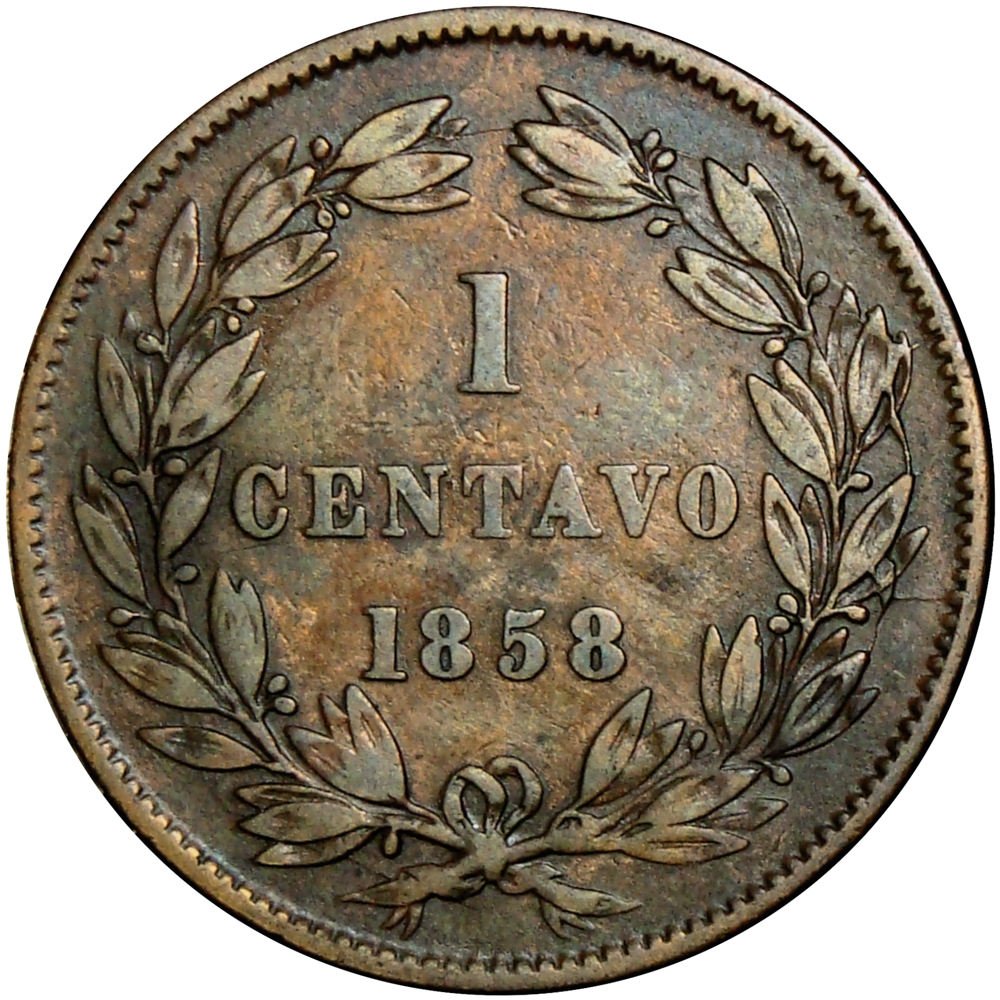 Moneda Centavo Monaguero 1858 Libertad Incusa  - Numisfila