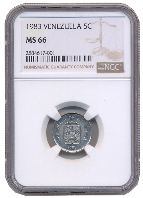 Moneda 5 Céntimos - Puya 1983 Cápsula NGC MS 66 - Numisfila