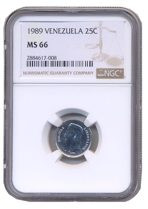 Moneda 25 Céntimos - Medio 1989 NGC MS 66 - Numisfila