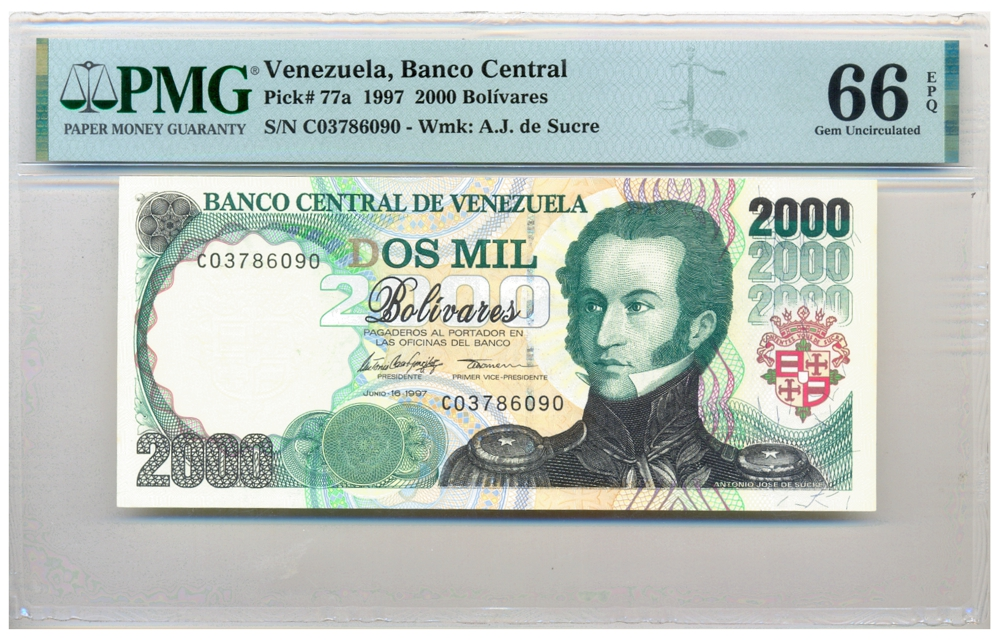 Billete 2000 Bolívares 1997 Complicado C8 Serial C03786090 - Numisfila