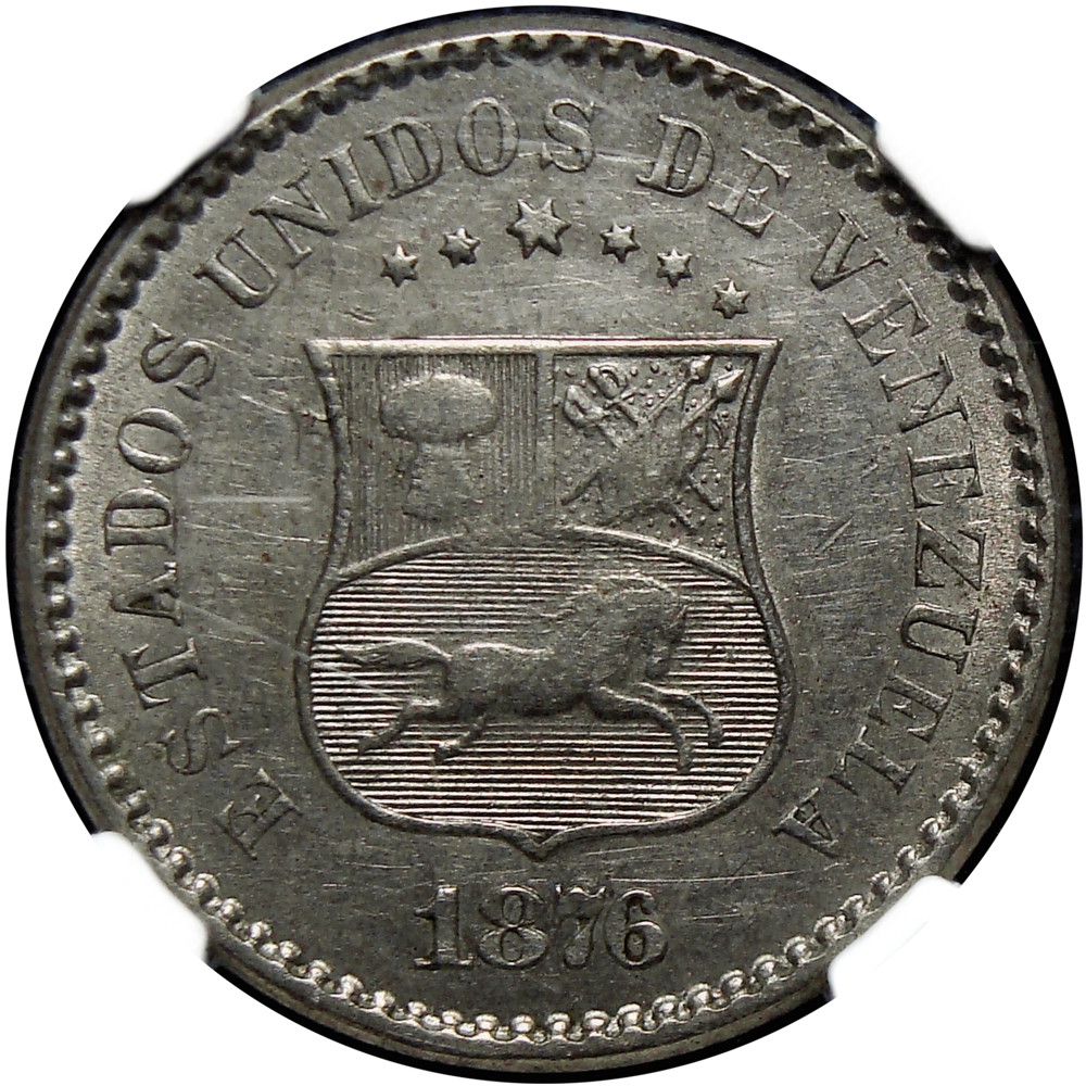 Moneda Un Centavo 1876 - 1ra Puya NGC MS 60 - Numisfila