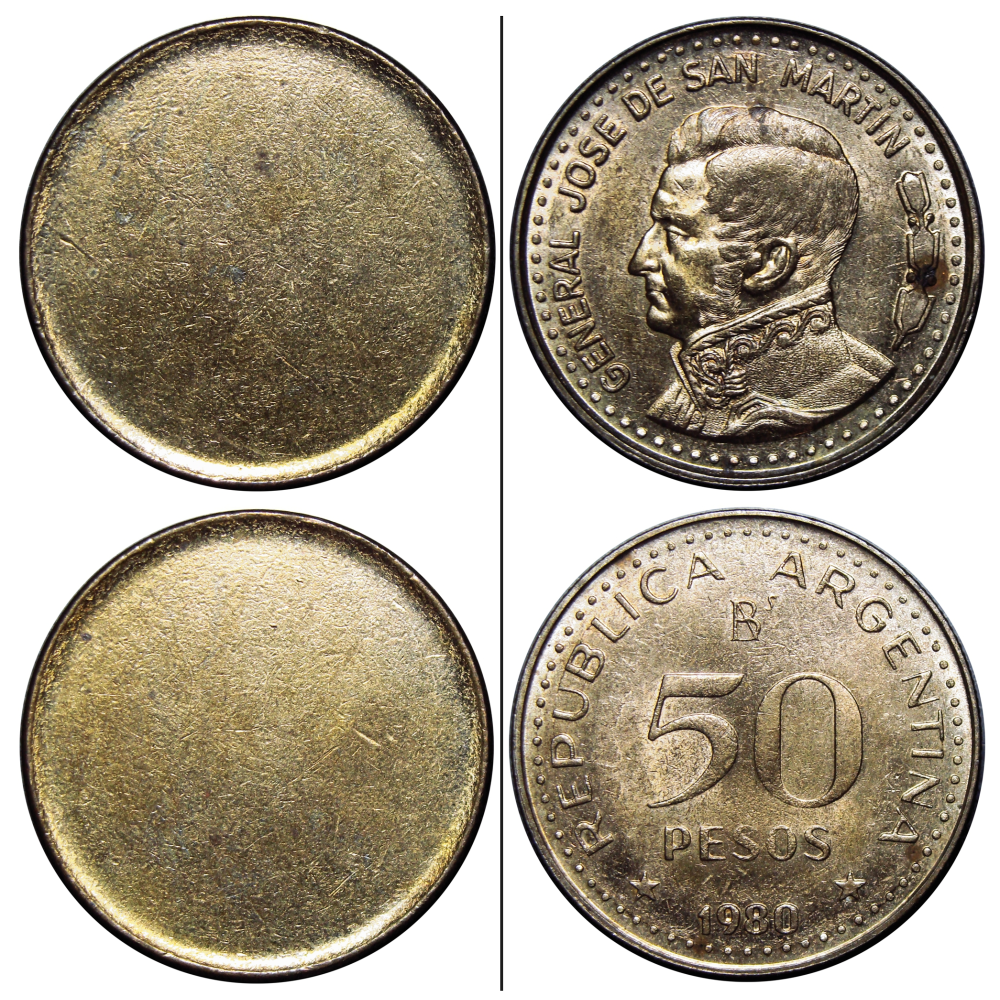 Argentina Moneda 50 Pesos 1980 y Cospel - José de San Martín - Numisfila